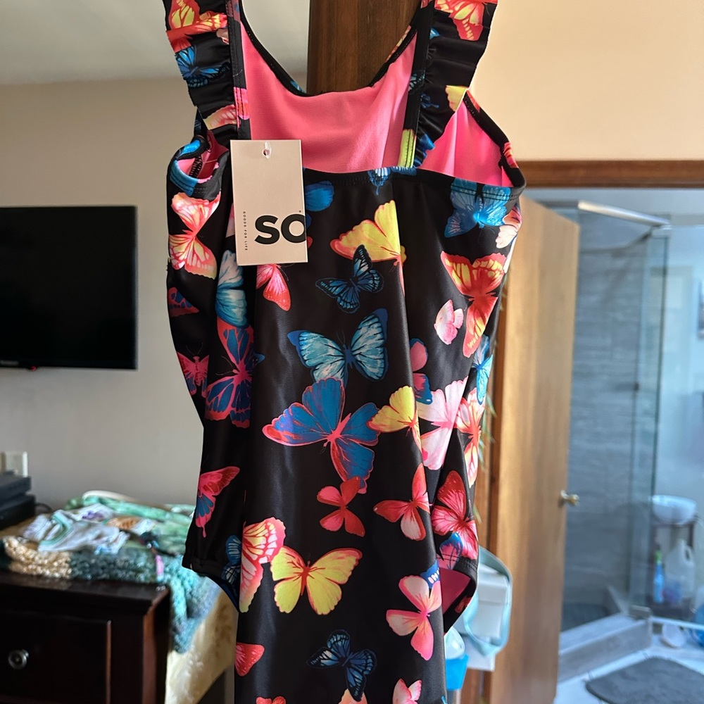 NWT girls size 16 flowered one piece Sonoma girls bathing suit